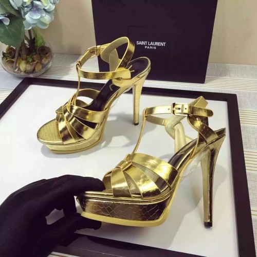 Saint Laurent Tribute Sandal Gold